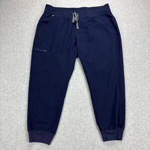 Figs Zamora Jogger Scrub Pants Womens XL Petite Navy Blue 4 Way Stretch Nursing